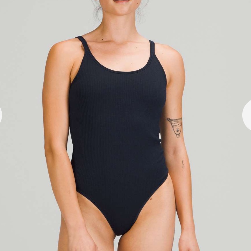 NWT $78 Lululemon Ebb to Street Bodysuit *Light Support, B/C Cups True Navy